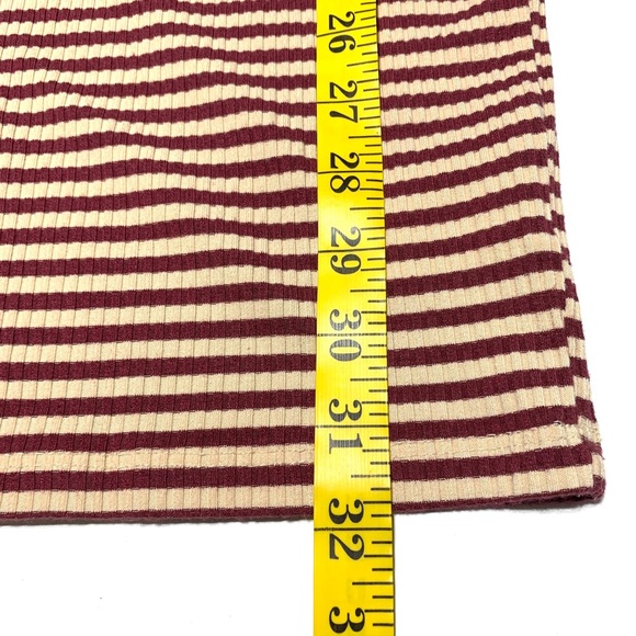 Urban Outfitters Silence+Noise Maroon Tan Ribbed Stripes Halter Bodycon Sz Small - Picture 8 of 9